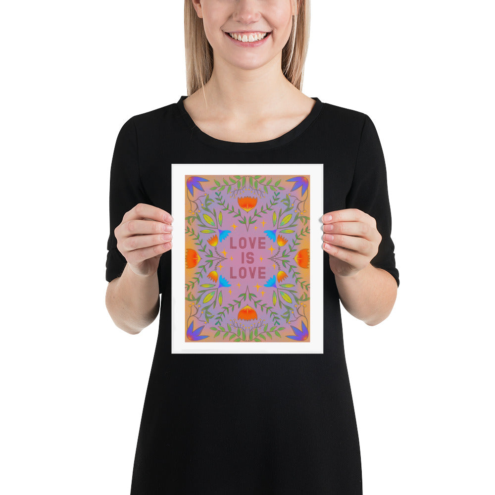 Love is Love Flower Motif Art Print