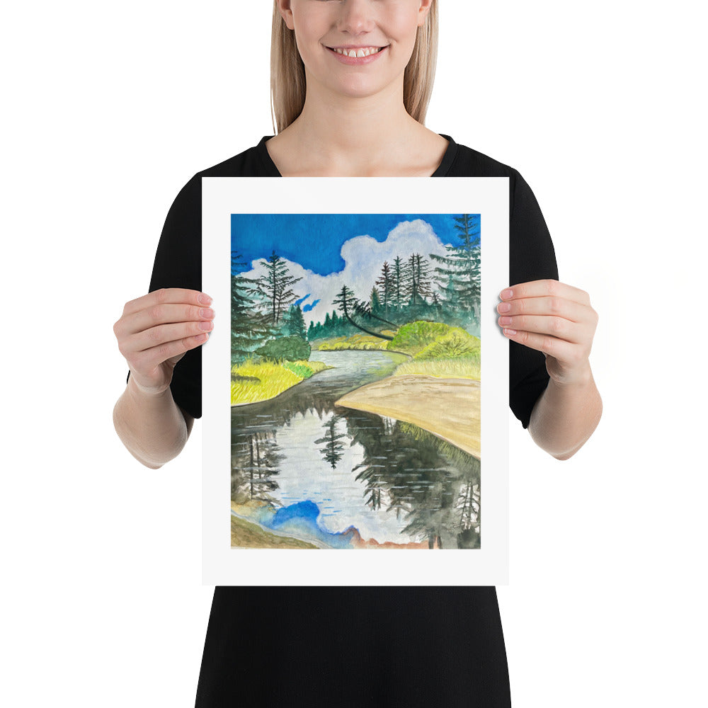 Calm Creek - Hand painted nature inspired art print