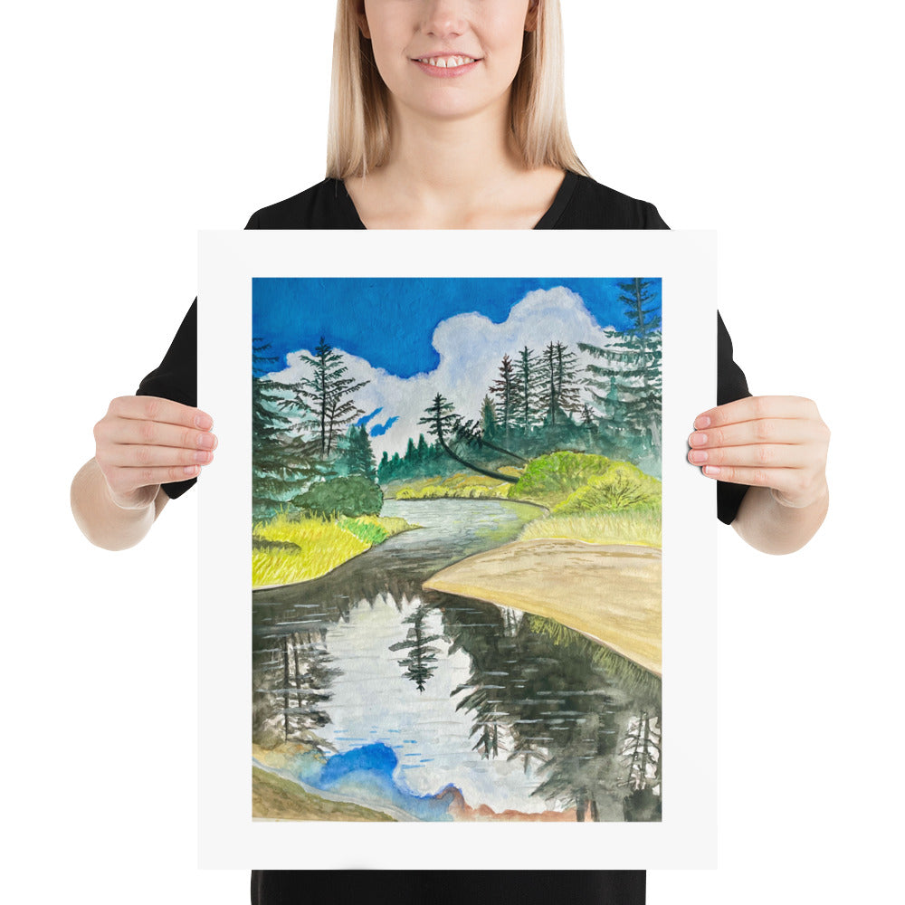 Calm Creek - Hand painted nature inspired art print