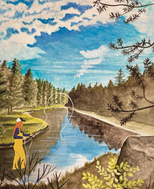 Angler on the Deschutes Art print