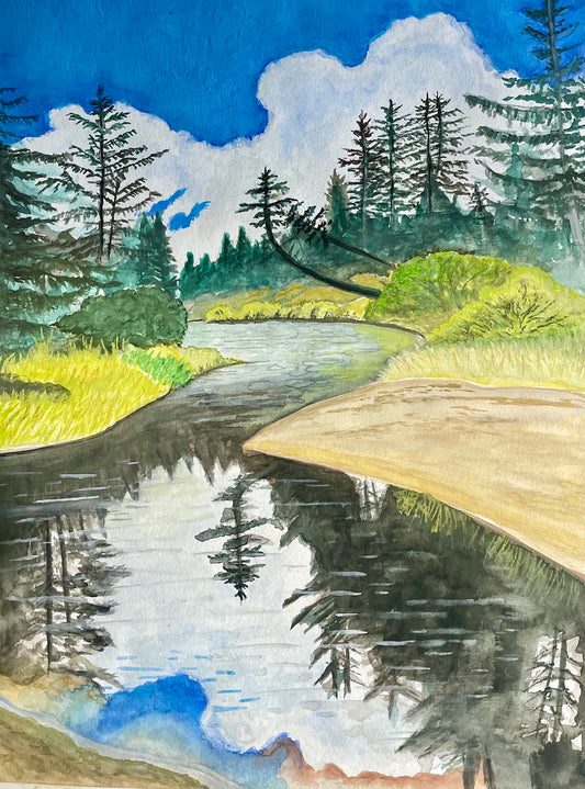 Calm Creek - Hand painted nature inspired art print