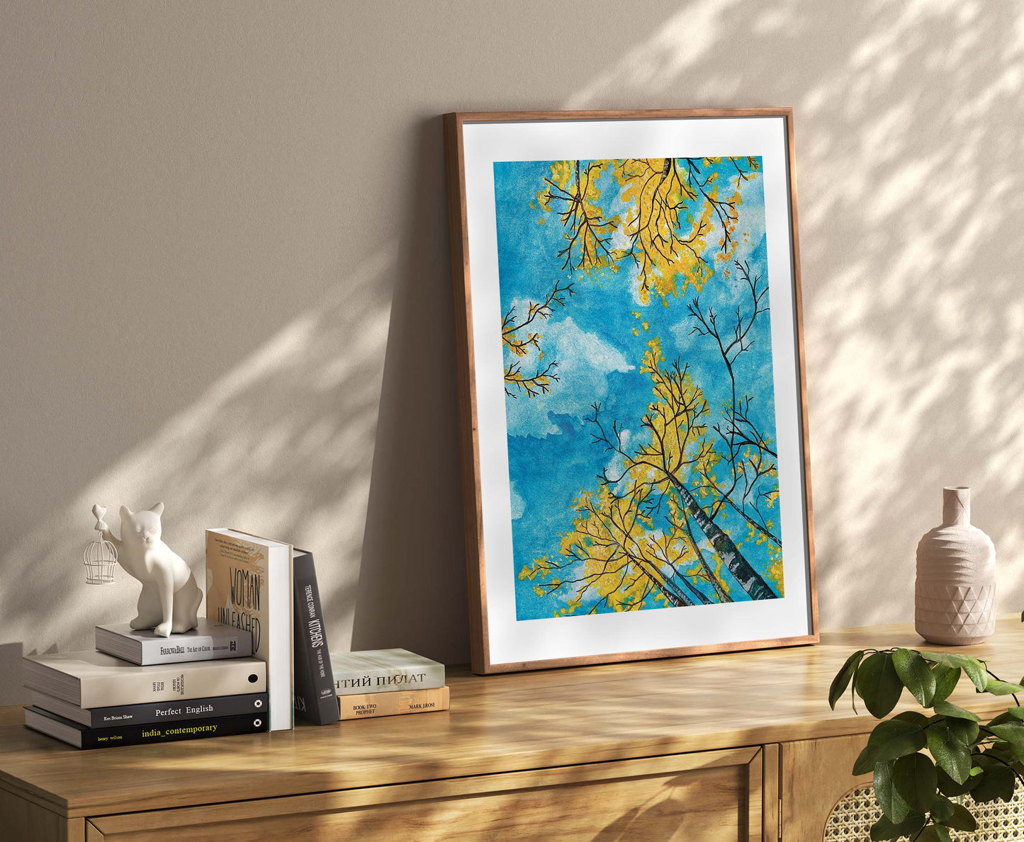 Golden Yellow Aspen Tree Canopy Art Print