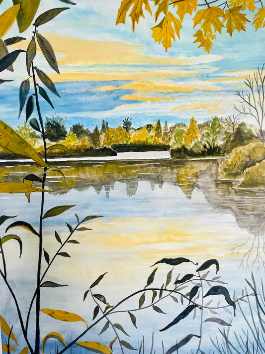 Reflecting Pond Landscape Art Print