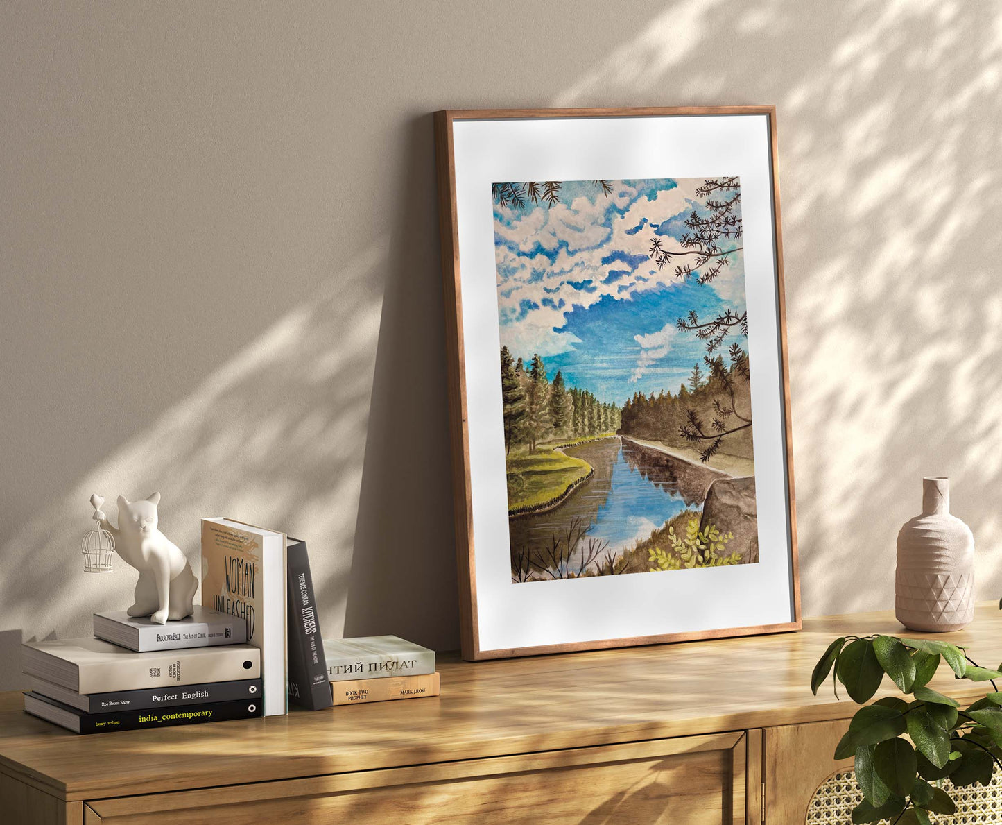 Deschutes River and Forest Landscape Print