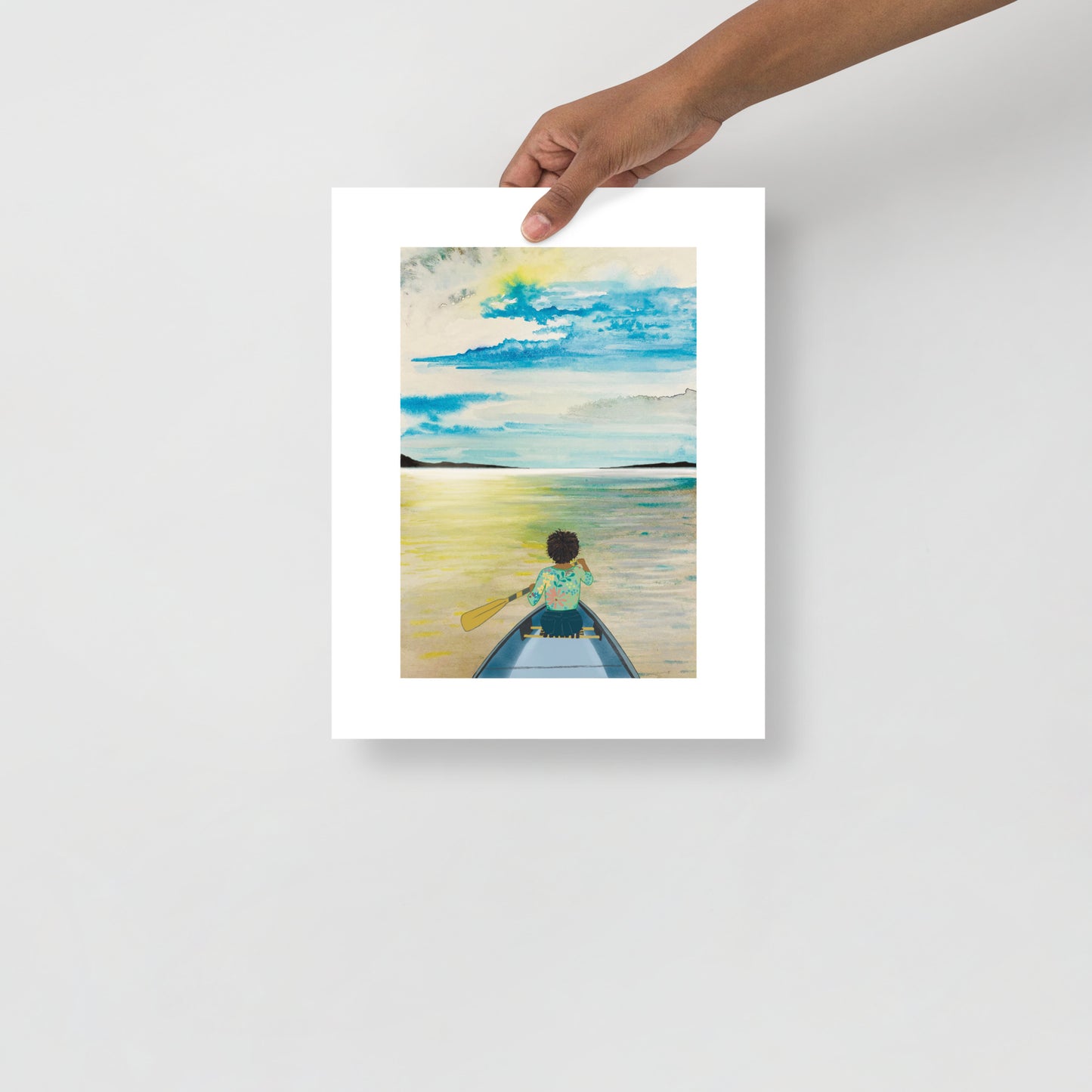 Woman Canoeing Art Print