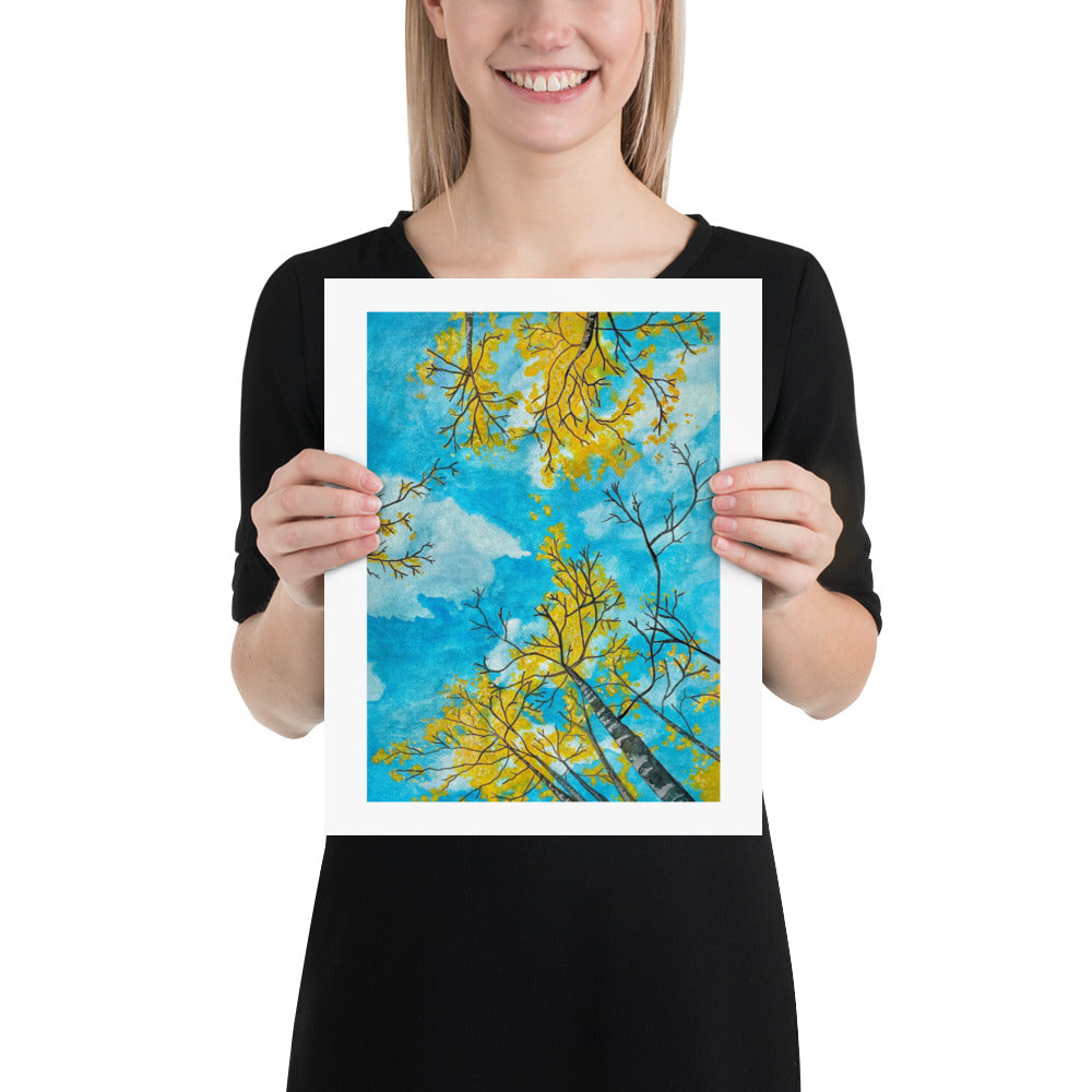 Golden Yellow Aspen Tree Canopy Art Print