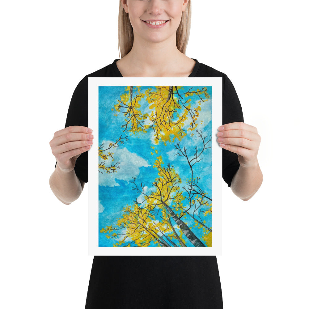 Golden Yellow Aspen Tree Canopy Art Print