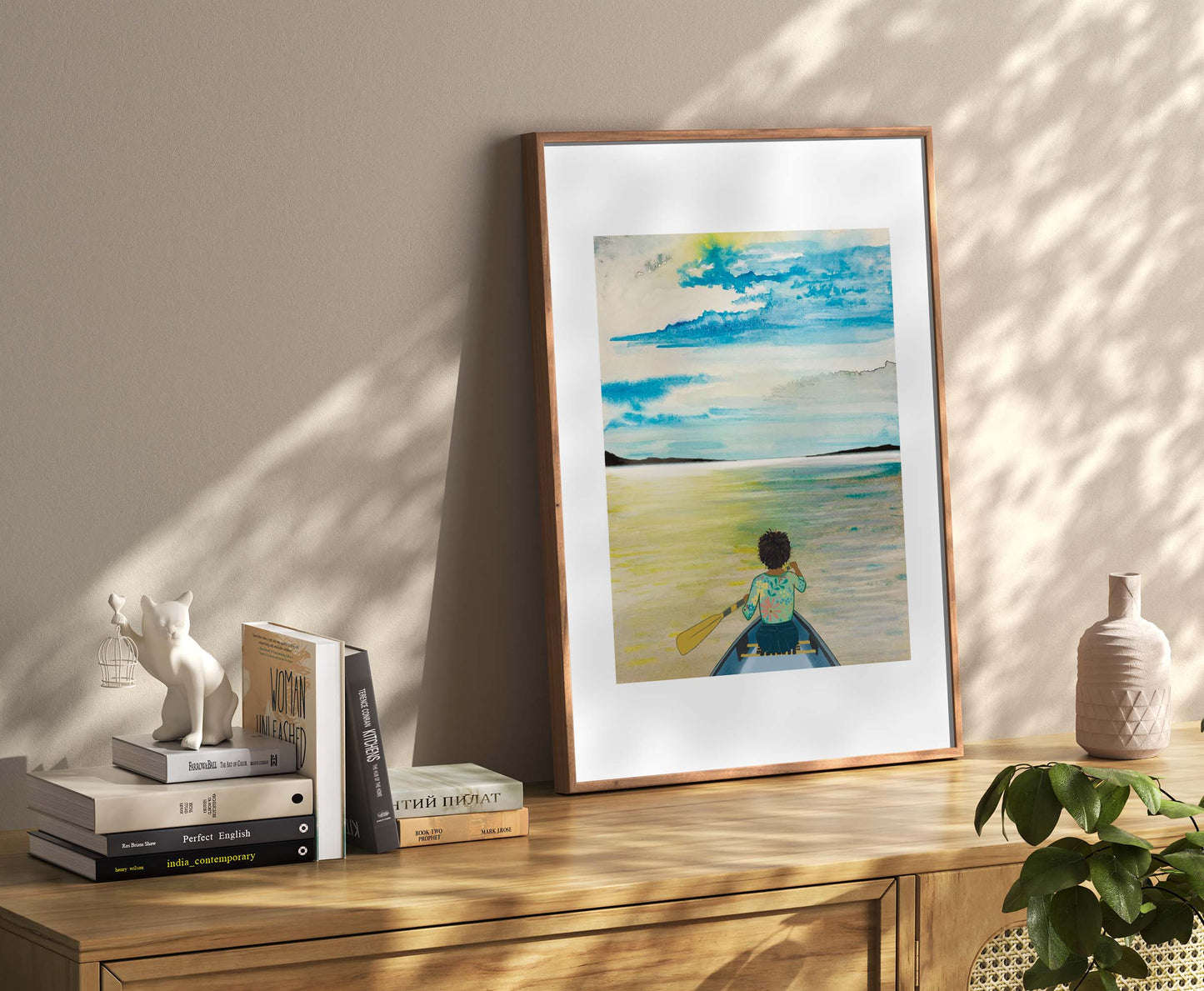 Woman Canoeing Art Print